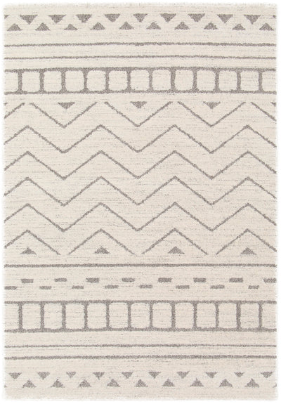 tapis berbère crème et taupe - hera. Vue 2 du tapis montrant des détails angle.