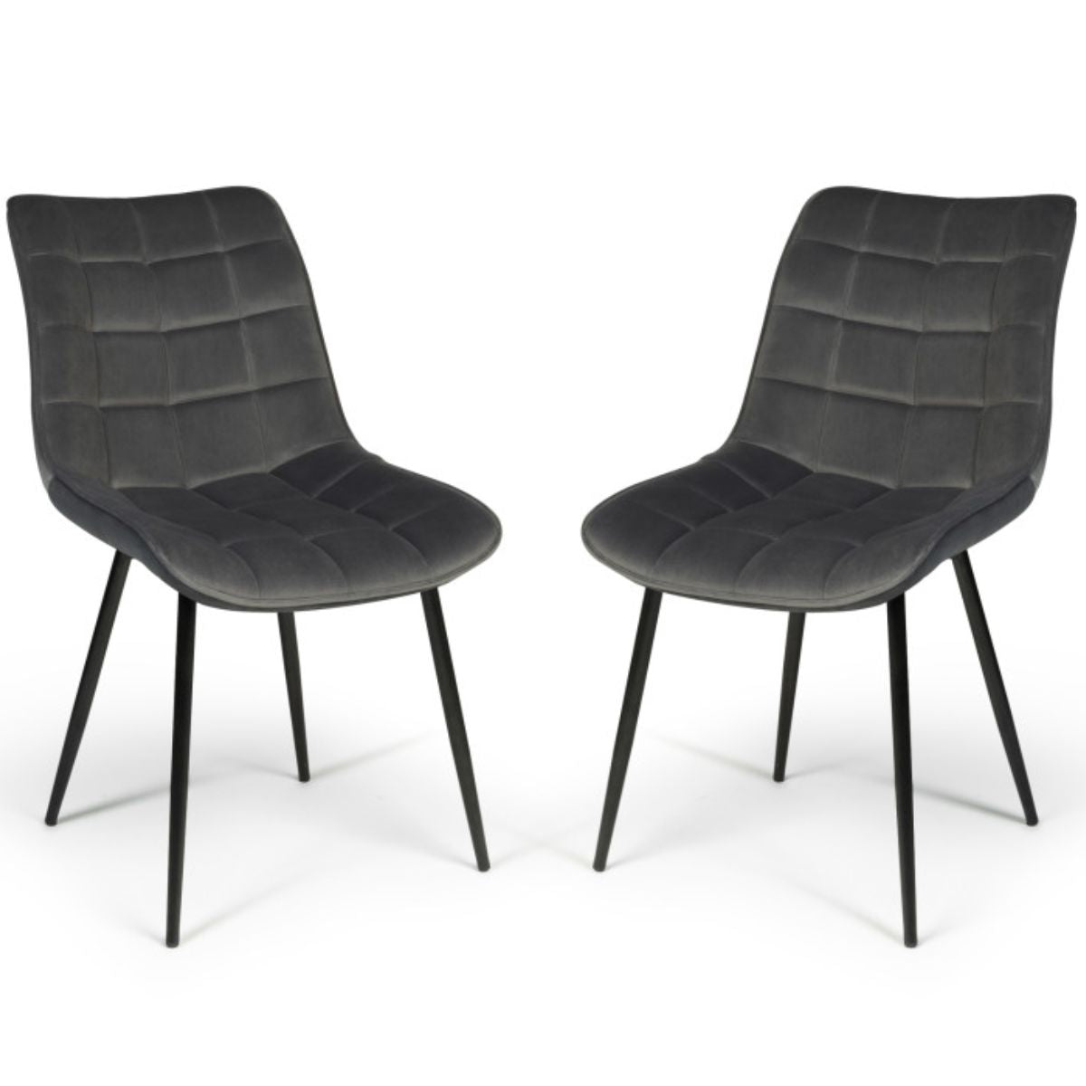 Lot de 2 chaises Melinda gris foncé