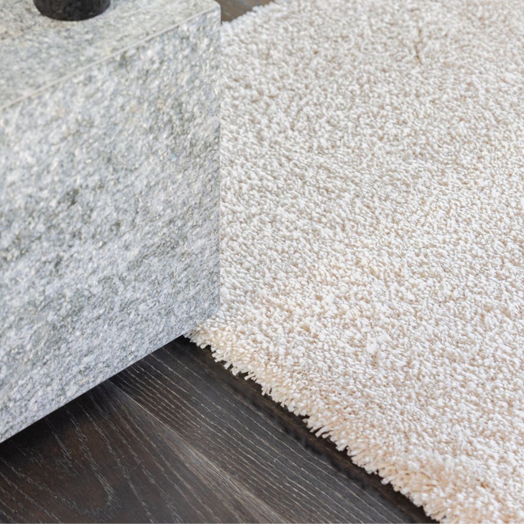 Tapis shaggy epais creme