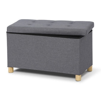 Banc coffre tissu gris anthracite