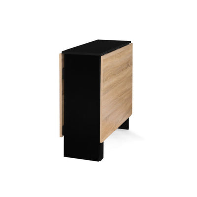 Table console pliable Andy avec rangement noir/hetre