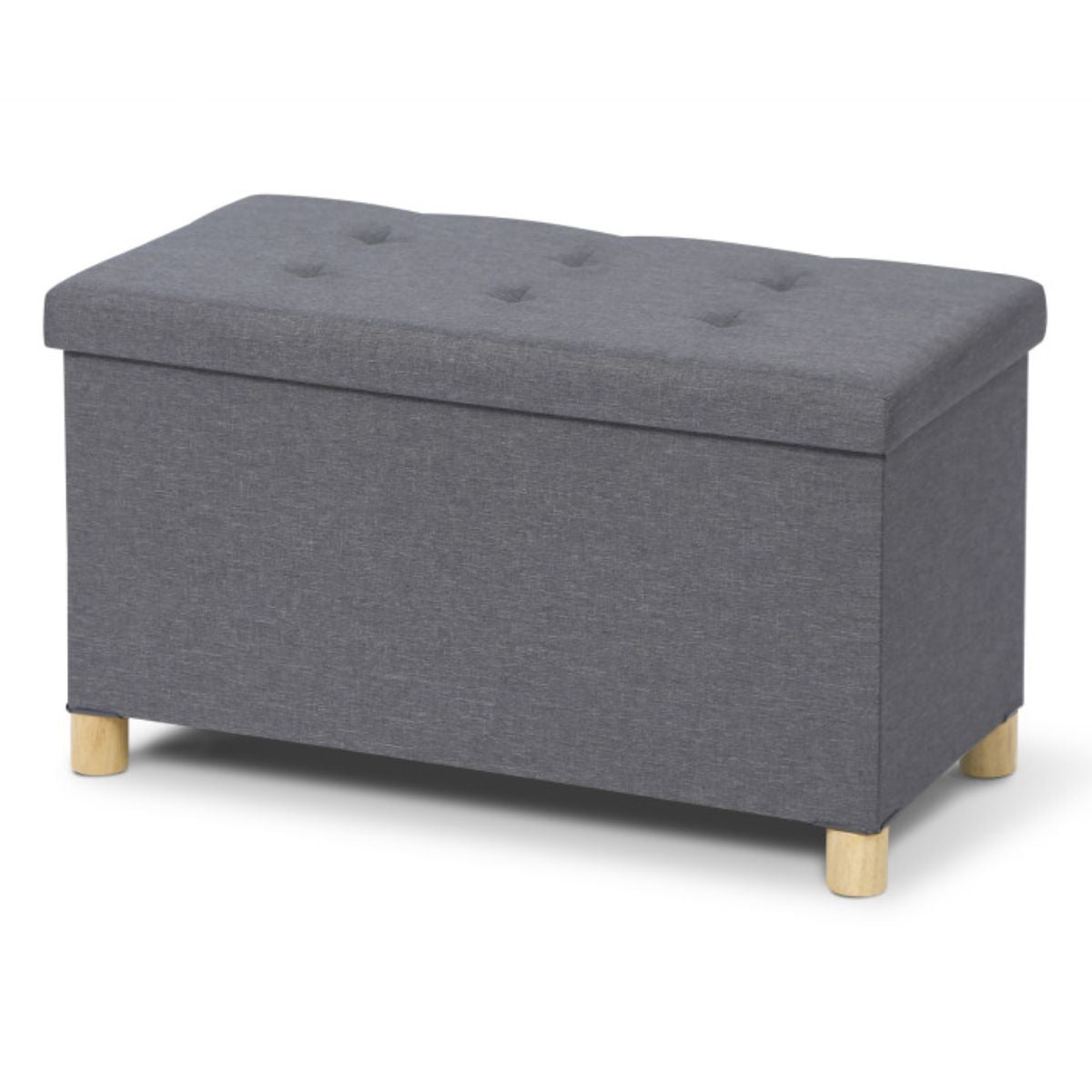 Banc coffre tissu gris anthracite