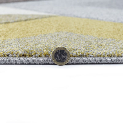 Tapis  graphique Aurora 200x290cm Gris et Jaune