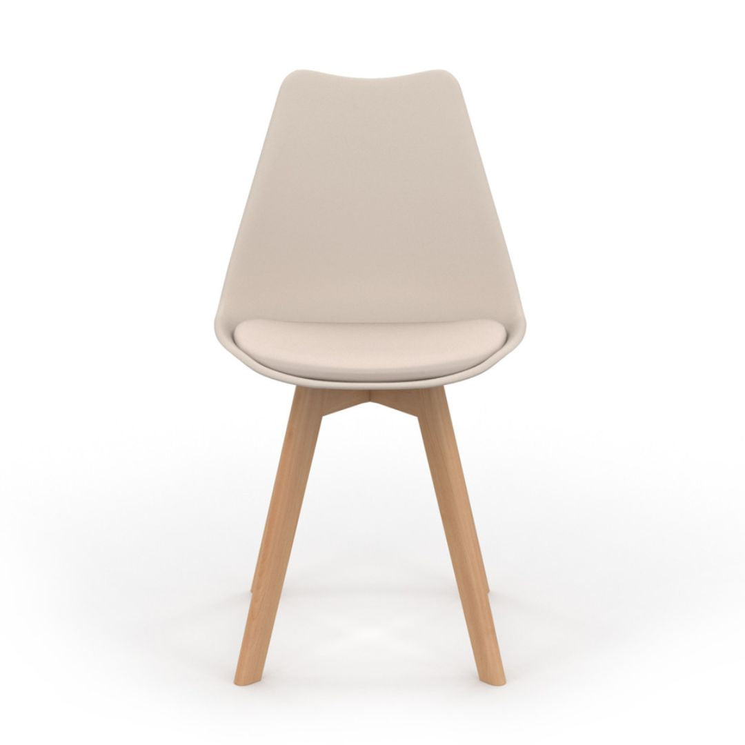 Lot de 4 chaises scandinaves Nordia beige