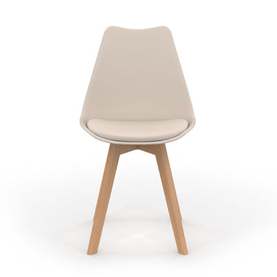 Lot de 4 chaises scandinaves Nordia beige