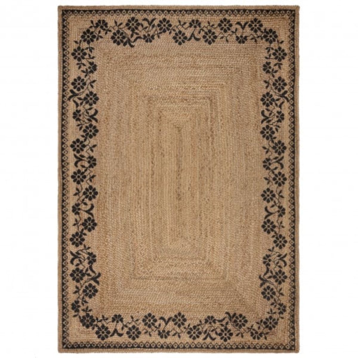 Tapis Jute Beige et noir Maisie 120x170cm