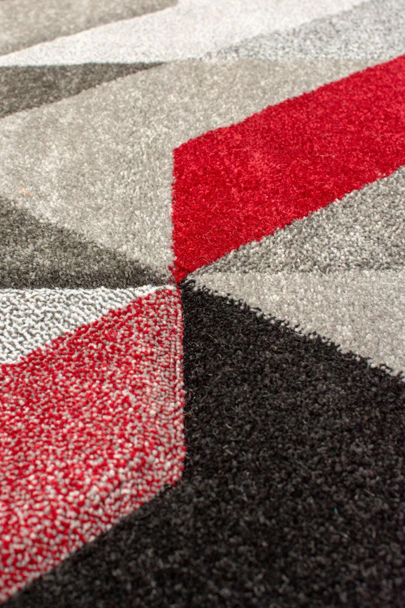 Tapis Shaggy Aurora Gris/Rouge 160x230cm