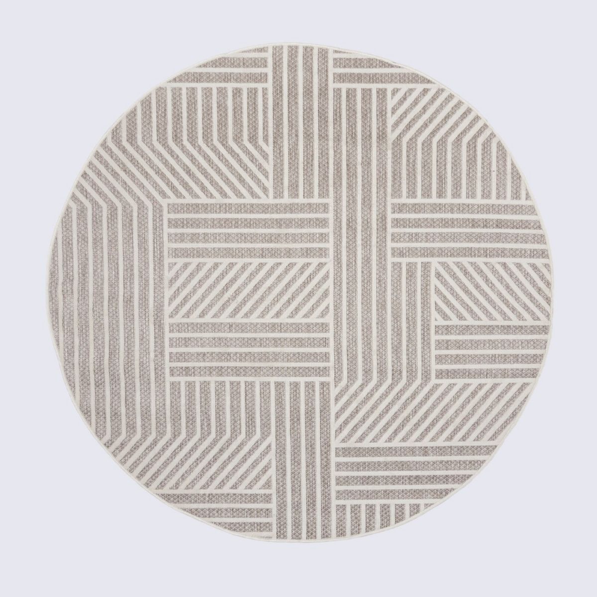 Tapis rond extérieur Blocks naturel 160x160cm