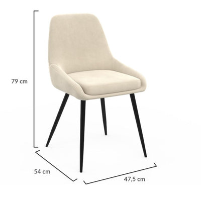 Lot de 2 chaises Olivia creme