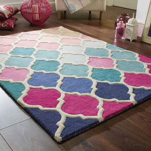 tapis laine rose