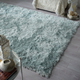 Tapis effet fourrure Bleu canard