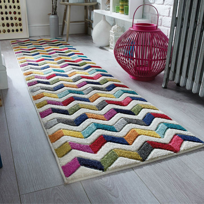 tapis de couloir multicolore