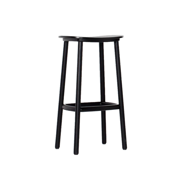 Lot de 2 Tabourets haut design Cruso en bois noir