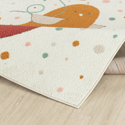 Tapis Enfant Oiseaux Jaune/Bleu/Marron Breda