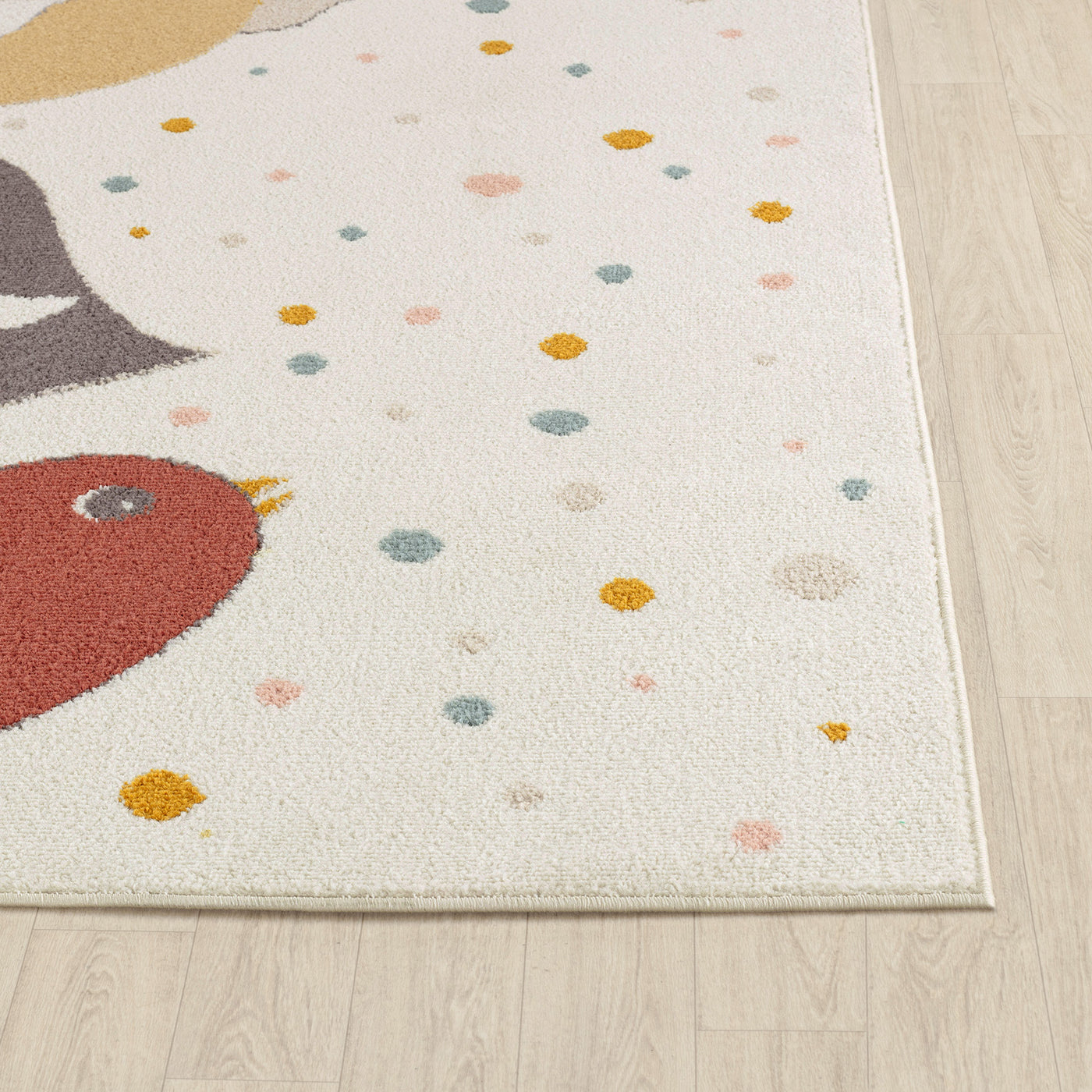 Tapis Enfant Oiseaux Jaune/Bleu/Marron Breda