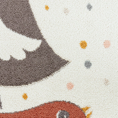 Tapis Enfant Oiseaux Jaune/Bleu/Marron Breda