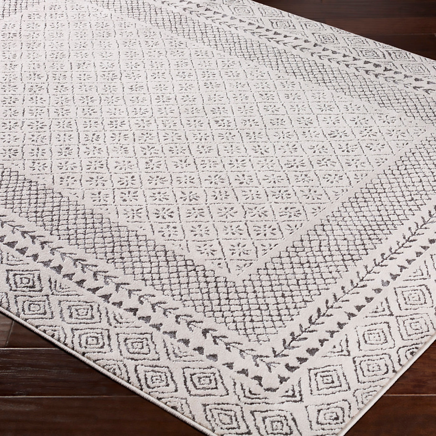 Tapis Scandinave Bohème Gris/Beige Monaco