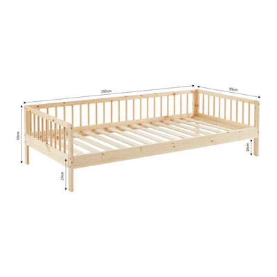 Cadre de lit pour enfant en bois massif 90x190cm