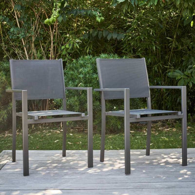 lot de 4 fauteuil de jardin en aluminium oviala