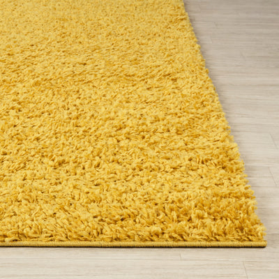 Tapis de Couloir Shaggy Moderne Jaune Boracay