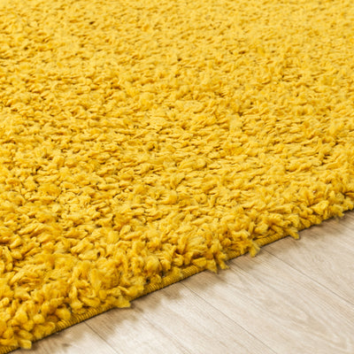 Tapis de Couloir Shaggy Moderne Jaune Boracay