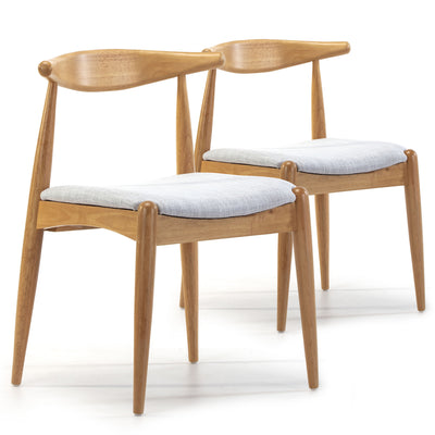 Lot de 2 chaises en bois massif Corzo couleur chêne