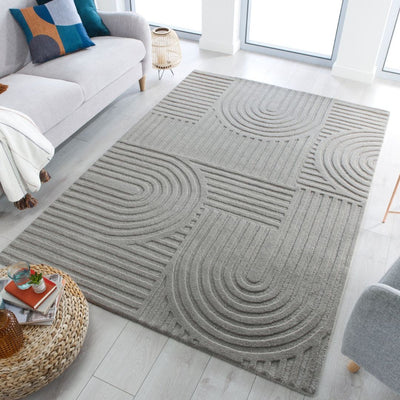 tapis gris en laine occasion