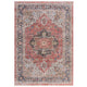 tapis dahria rouge aux motifs traditionnels sur fond blanc