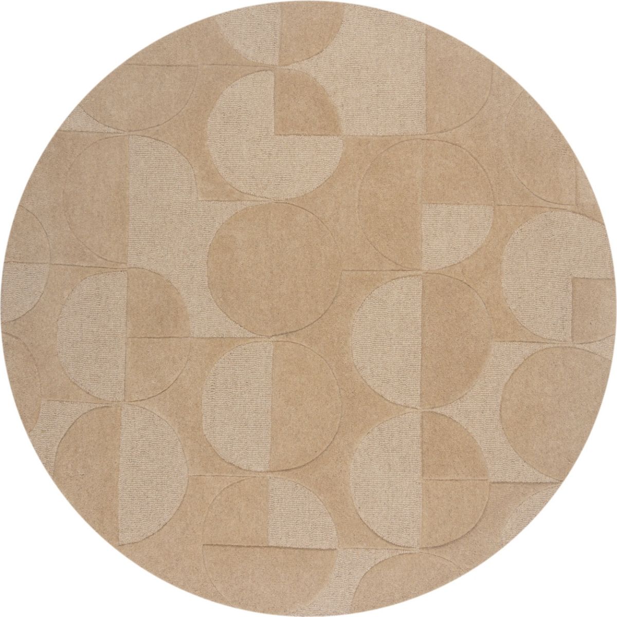 tapis-laine-rond-beige-pas-cher